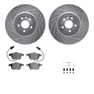 R1 Concepts WGYH1-73050 eLINE Rotor - Drilled & Slotted - Silver W/ Semi-Met Pads